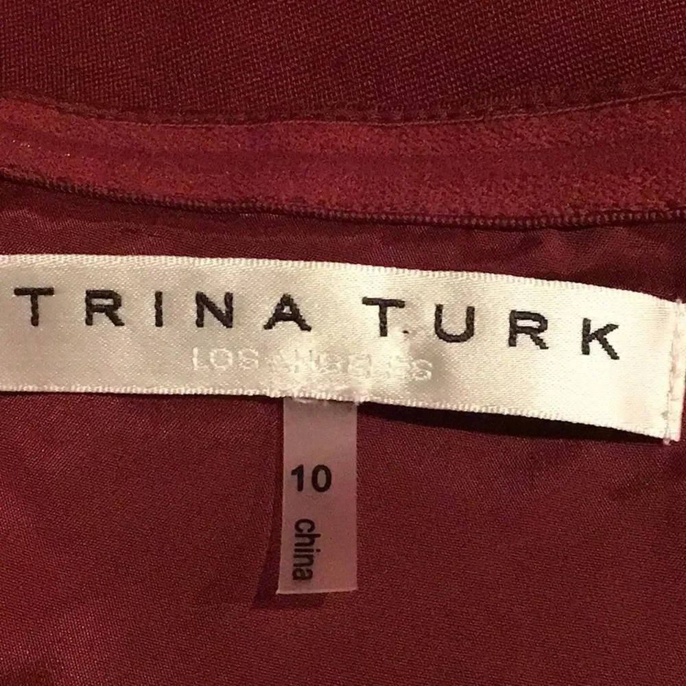 Trina Turk CANDELLYN Cranberry Red Scoop Neck Fitted Holiday Sheath Pencil Dress
